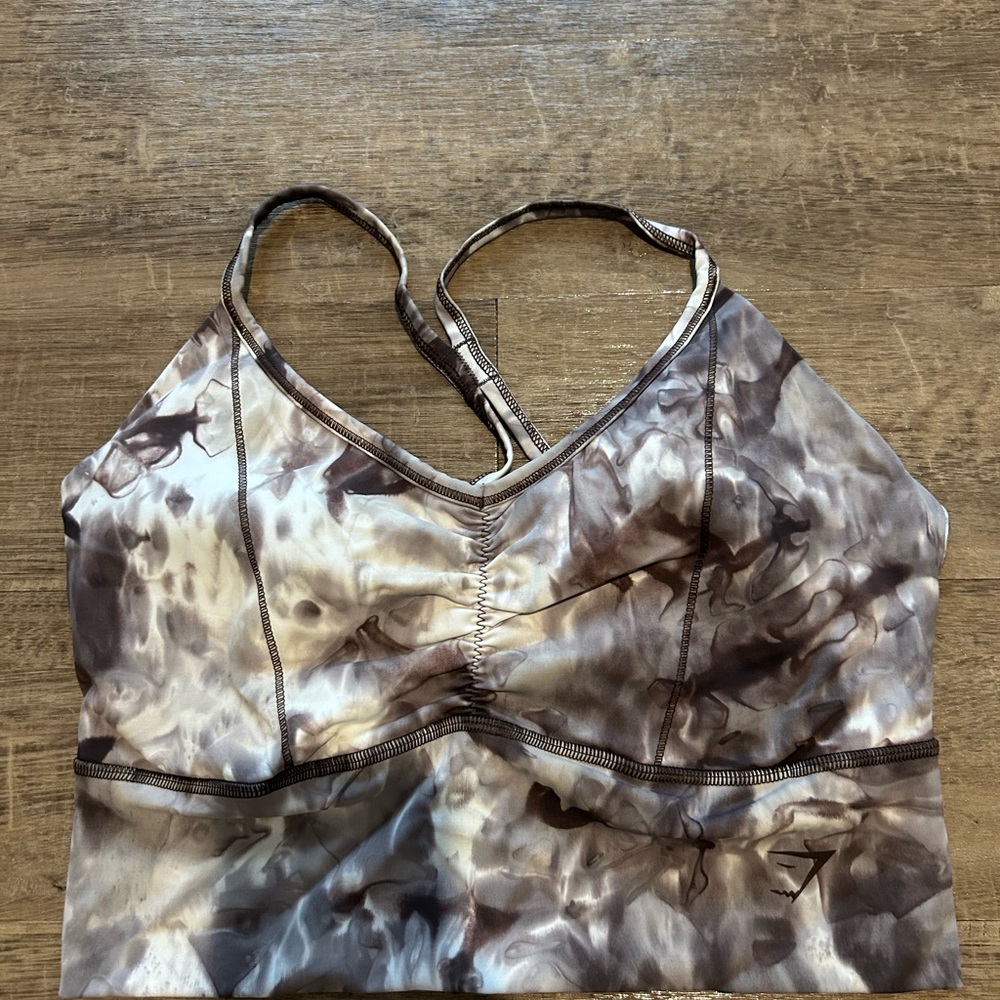 Gymshark Purple and Cream Sports Bra